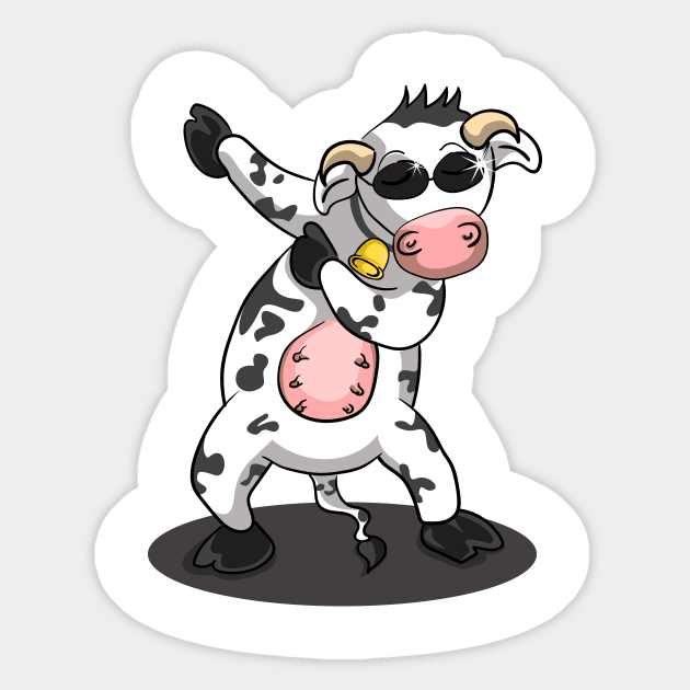 'Dabbing Dancing Cow' Funny Dabbing Animal Gift Sticker by ourwackyhome